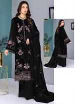 Georgette Black Eid Wear Embroidery Work Pakistani Suit